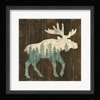 Simple Living Moose Silhouette Framed Print