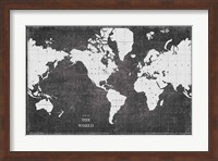 Blueprint World Map Fine Art Print