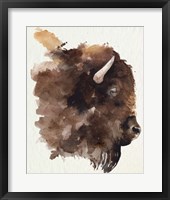 Watercolor Bison Profile I Fine Art Print