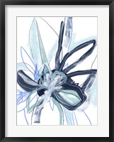 Blue Floral Burst I Fine Art Print