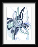 Blue Floral Burst II Framed Print