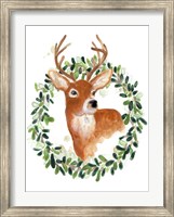 Woodland Holiday Deer Fine Art Print
