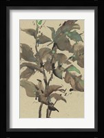 Leaves on Taupe I Framed Print