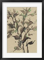 Leaves on Taupe II Framed Print