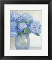 Blue Hydrangeas in Vase I Fine Art Print