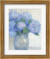 Blue Hydrangeas in Vase I Fine Art Print