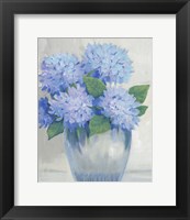 Blue Hydrangeas in Vase II Fine Art Print