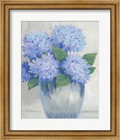 Blue Hydrangeas in Vase II Fine Art Print