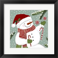 Peppermint Snowman I Fine Art Print