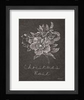 Black and White Chalkboard Christmas III Framed Print