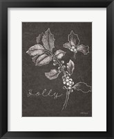 Black and White Chalkboard Christmas II Framed Print