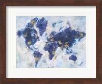 Indigo World Map Fine Art Print