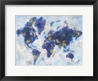 Indigo World Map Fine Art Print
