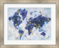 Indigo World Map Fine Art Print