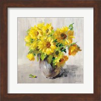 Sunflower Still Life II on Gray Fine Art Print
