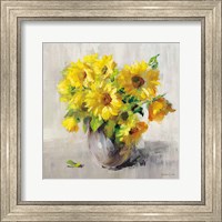Sunflower Still Life II on Gray Fine Art Print