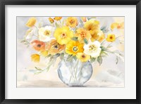 Bright Poppies Vase yellow gray Fine Art Print