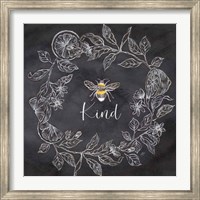 Bee Sentiment Wreath Black II-Kind Fine Art Print