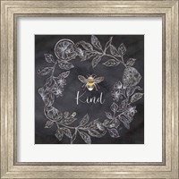 Bee Sentiment Wreath Black II-Kind Fine Art Print