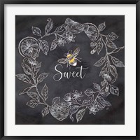 Bee Sentiment Wreath Black IV-Sweet Fine Art Print