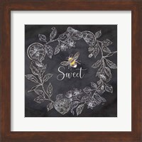 Bee Sentiment Wreath Black IV-Sweet Fine Art Print