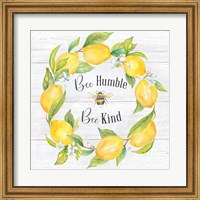 Lemons & Bees Sentiment  woodgrain I Fine Art Print