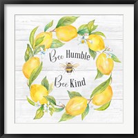 Lemons & Bees Sentiment  woodgrain I Fine Art Print
