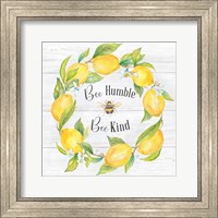 Lemons & Bees Sentiment  woodgrain I Fine Art Print