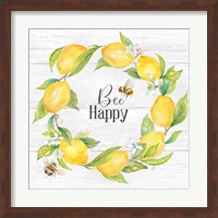 Lemons & Bees Sentiment woodgrain II Fine Art Print
