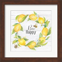 Lemons & Bees Sentiment woodgrain II Fine Art Print