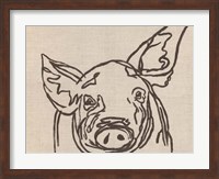 Farm Sketch Pig Fine Art Print