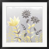 Soft Nature Yellow & Grey I Framed Print