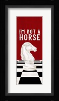 Rather be Playing Chess Red Panel IV-Not a Horse Fine Art Print