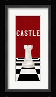 Rather be Playing Chess Pieces Red Panel II-Castle Fine Art Print