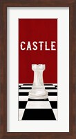 Rather be Playing Chess Pieces Red Panel II-Castle Fine Art Print