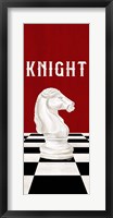 Rather be Playing Chess Pieces Red Panel III-Knight Fine Art Print