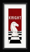 Rather be Playing Chess Pieces Red Panel III-Knight Fine Art Print