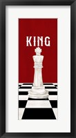 Rather be Playing Chess Pieces Red Panel V-King Fine Art Print