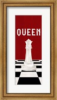 Rather be Playing Chess Pieces Red Panel VI-Queen Fine Art Print