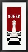 Rather be Playing Chess Pieces Red Panel VI-Queen Fine Art Print