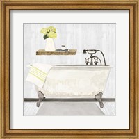 Farmhouse Bath I Gray & Yellow-Tub Fine Art Print