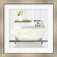 Farmhouse Bath I Gray & Yellow-Tub Fine Art Print