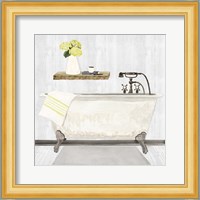 Farmhouse Bath I Gray & Yellow-Tub Fine Art Print