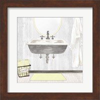 Farmhouse Bath II Gray & Yellow-Sink Fine Art Print