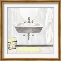 Farmhouse Bath II Gray & Yellow-Sink Fine Art Print