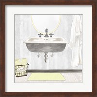 Farmhouse Bath II Gray & Yellow-Sink Fine Art Print