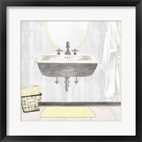 Farmhouse Bath II Gray & Yellow-Sink Fine Art Print