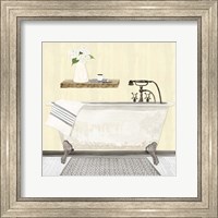 Farmhouse Bath I Gray & Yellow 2-Tub Fine Art Print