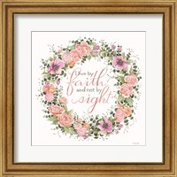 Live by Faith Floral Wreath Fine Art Print