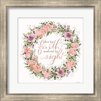 Live by Faith Floral Wreath Fine Art Print
